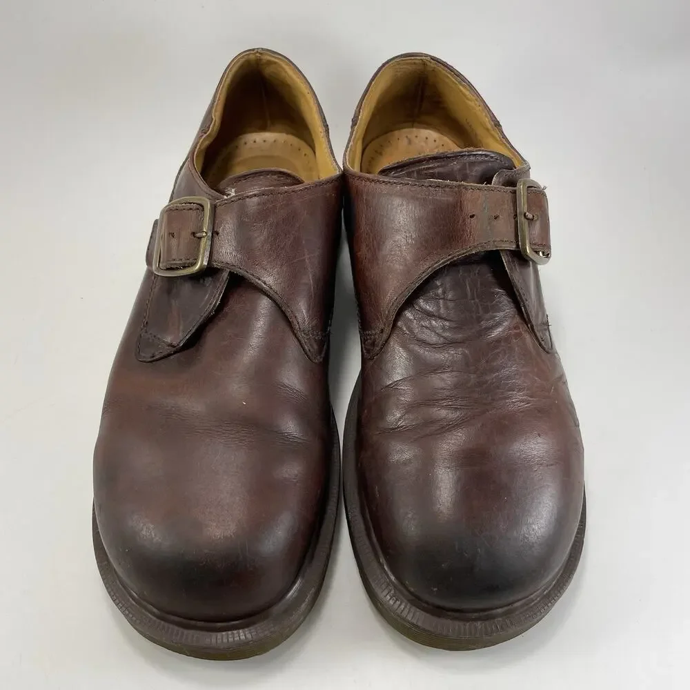 Doc Dr. Martens 8254 Vintage 90s Leather Monk Strap Buckle Shoes UK 8 Men US 9